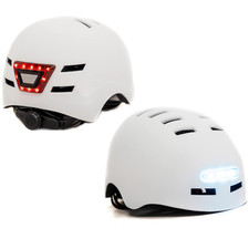 Busbi Firefly Adult Helmet Large White BFF01 Warning Light Helmet E-Scooter
