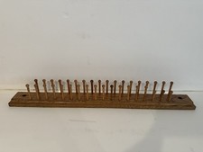 Vintage MCM Wooden Tie Rack Retro Belt  Jewelry Holder Bar Mid-Century 20"
