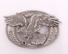Cowboy Belt Buckle American Bald Eagle Vintage Enchantment Made USA '02 Patrioti