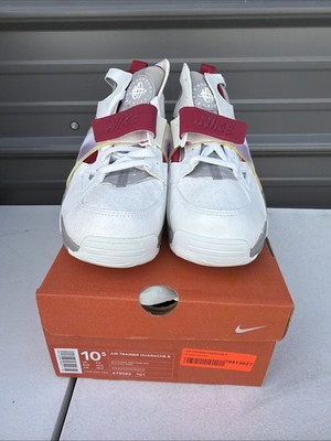 Nike Air Trainer Huarache B White Grey Variety Red 679083-101 2002 Sz 10.5