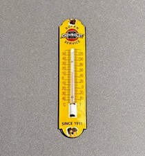 Vintage 12 Chevy Chevrolet Porcelain Thermometer Sign Car Gas Oil Motorcycle