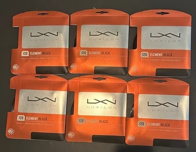 6 Sets of Luxilon Element Black 128 1.28mm Tennis String Set