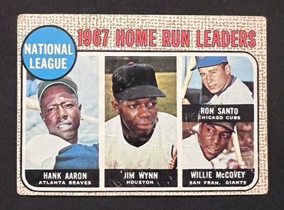 1968 Topps - NL Home Run Leaders #5 (Aaron -McCovey-Santo -Wynn)   Vintage 