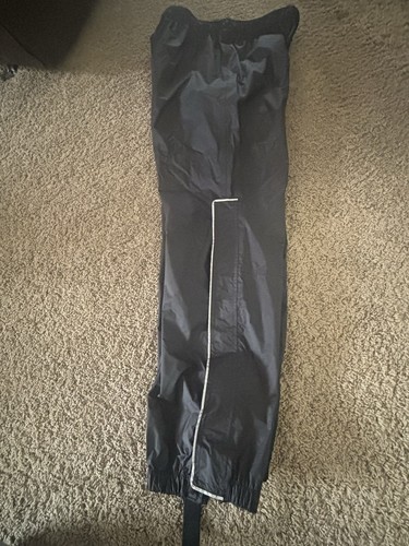 Harley Davidson Men's Packable Black Nylon Rain Pants With Stirrups - Size Large - Picture 5 of 11