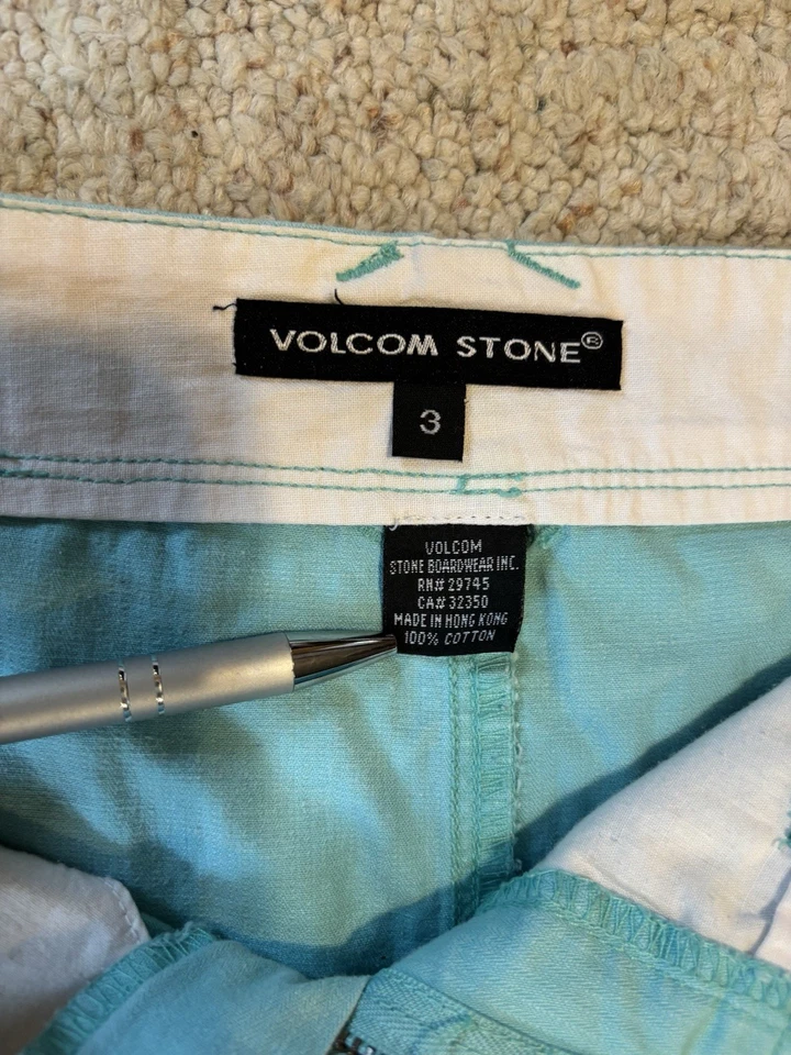 Minifalda Volcom Stone Boardwear Talla 3 Azul Aqua con 14" Longitud Skate Surf Foto 4 de 4
