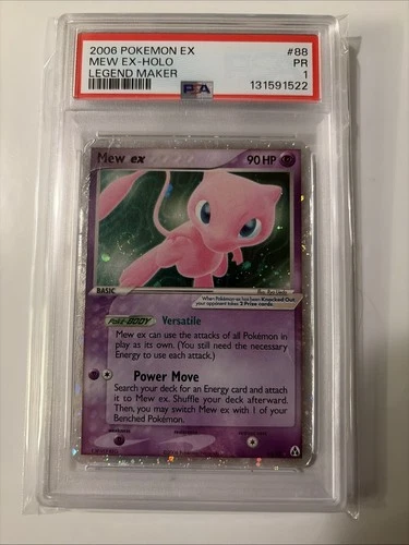 PSA 1 Mew EX Legend Maker Holo Foil Rare 88/92 2006 Pokemon PR