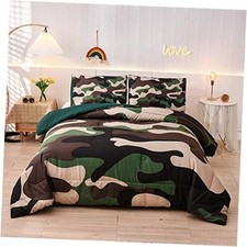 Army Camouflage Bedding Set, Camouflage Comforter Set, 3 PCS One Queen Green