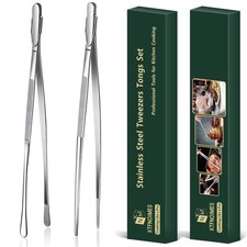 2 Pcs 12-Inch Cooking Tweezers Fine Tweezer Tongs, Extra-Long Stainless Steel...