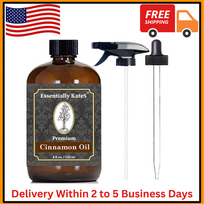 Premium Cinnamon Oil 4 Fl Oz with Huge Dropper and Sprayer - 100% Pure, Natur...