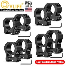 1 In/30mm/34mm Scope Rings Low/Medium/High Profile Picatinny Mount Heavy Duty