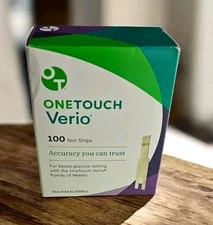 OneTouch Verio Glucose Blood Test Strips - 100 Count New Free Shipping 