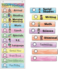 Daily Schedule Pocket Chart, Visual Schedule Pocket Chart for Toddler, 13 1 Pock