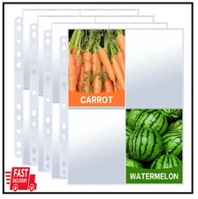 50 Pack 3.5x5” Seed Storage Sleeves, 400 Pockets Garden Seeds Storage Organizer 