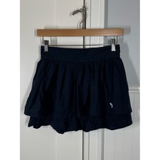 Y2K Abercrombie Tiered Low Rise Mini Skirt Coquette Ballerina Size medium navy