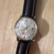 Vintage Day Date Gruen Precision Autowind Swiss wrist watch 17j.cal Runs