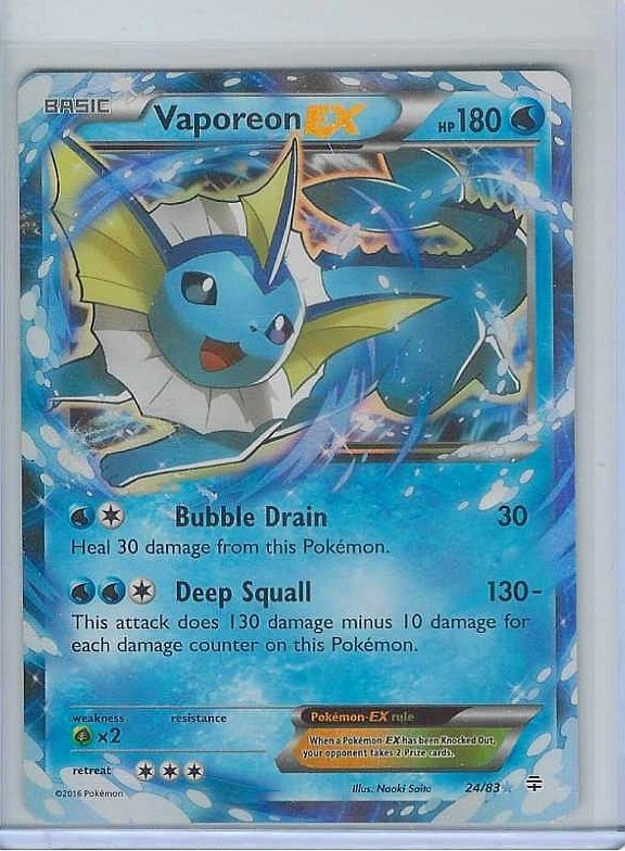 Pokémon Vaporeon EX 24/83 Generations Ultra Rare Holo English TCG Card