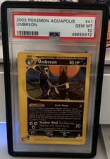 2003 Pokemon Umbreon Aquapolis #41 PSA 10 Gem Mint Arita WOTC Vintage Rare on eBay