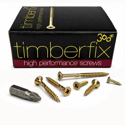 Karton mit 8g 4mm Timberfix 360 Premium Fräsergewinde Holzschrauben Pozi Senkkopf