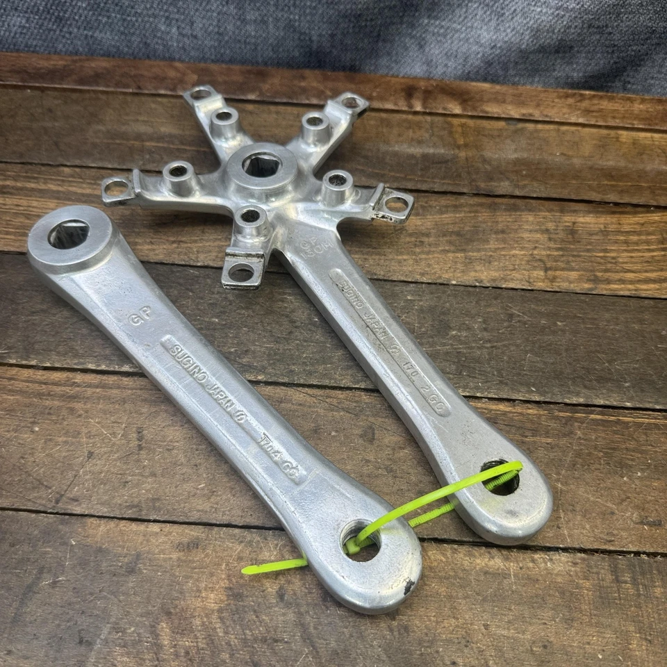 Vintage Sugino VP130 GP 130mm BCD 170mm Square Taper TRIPLE Crankset Japan Bike - Image 4 of 4