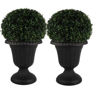 Outdoor Planter 2-Pack - 16x18-Inch Urn Planters - Plastic Plant Pots for Ind...