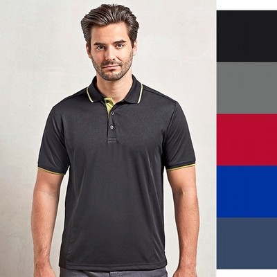 Premier Workwear Men's Contrast Coolchecker Polo PR618 Herren Poloshirt NEU