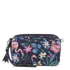 Cotton All in One Crossbody Purse With Rfid Protection, Flamingo Garden, One ...