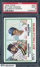 1978 Topps #201 Batting Leaders w/ Rod Carew Dave Parker HOF PSA 9 MINT