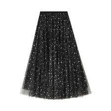 Mesh A-Line Mid-Length Skirt Net Yarn Skirt Skirt Women's Autumn and Winter