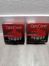 2 Pack 25 C7 LED Bulbs Shatterproof Christmas Lights OptiCore E12 base Red