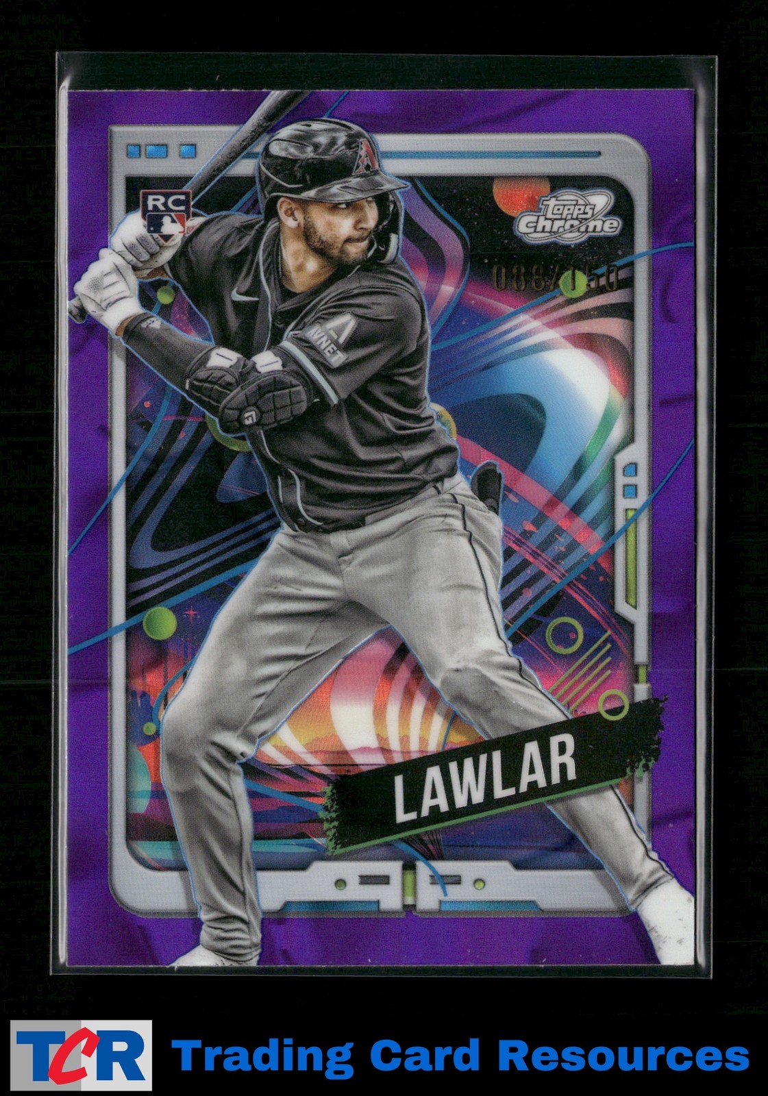 2024 Topps Chrome Cosmic #105 Jordan Lawlar Purple Nebula Refractors #/150