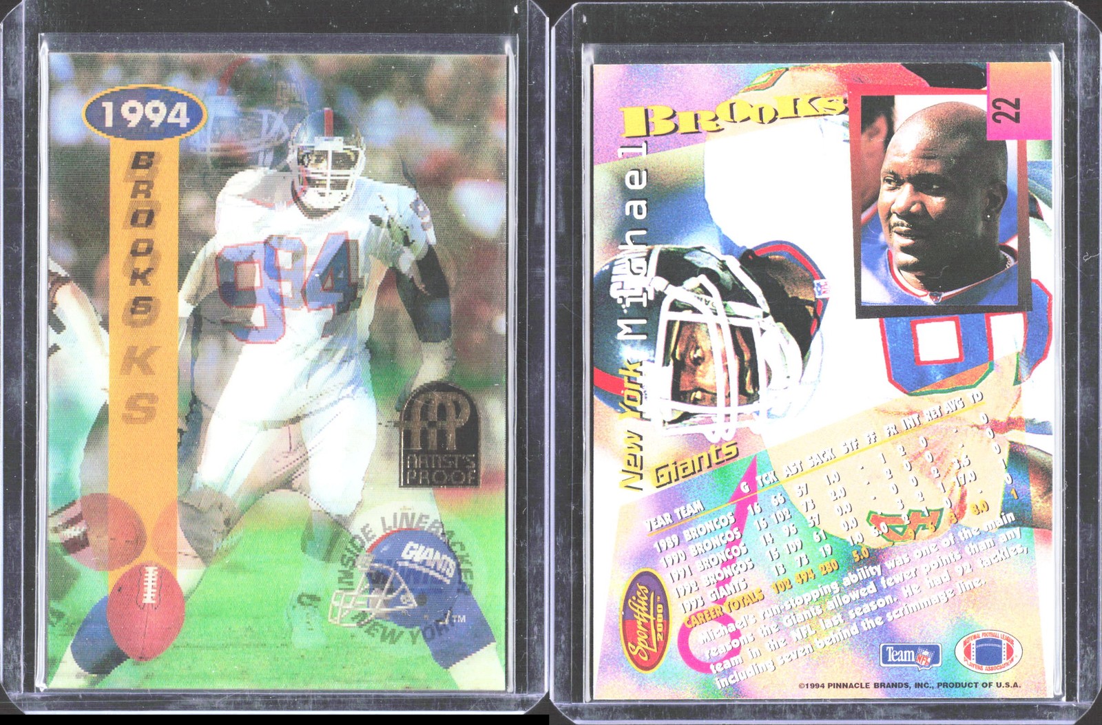 1994 Sportflics #22 Michael Brooks Artist's Proofs