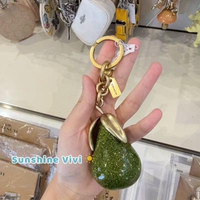 NWT Coach Pear Bag Charm CAX73 Brass/Green Multi | eBay