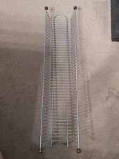 38 Inch Metal DVD Storage Rack Tower Holds 45 Discs Silver Wire Stand