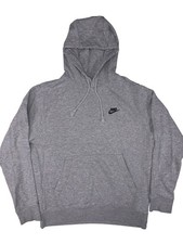 Nike Sportswear Women's Small Grey Pullover Hoodie Embroidered Logo Fleece