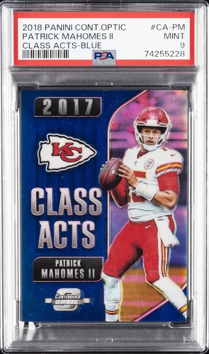 2018 CONTENDERS OPTIC CLASS ACTS BLUE #CA-PM PATRICK MAHOMES II 20/25 PSA 9