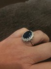 STERLING SILVER CLEAR STONE BLUE STONE STATEMENT RING SIZE 7 - 6 grams  — photo 4