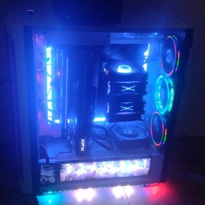 XFX RADEON Gaming Tower Desktop, Dedicated Graphics, RGB Lighting, HDMI, White