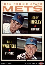 1964 Topps #576 Jerry Hinsley / Bill Wakefield Mets RCs RC AUTO Signed