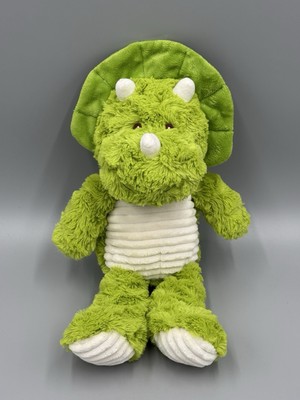 Spark Create Imagine Triceratops Dinosaur Rattle Plush 12  Green Stuffed Animal