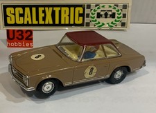 SLOT Car SCX ScaleXtrIc ExIn C-32 Mercedes 250SL 8 Beige Granate Convertible