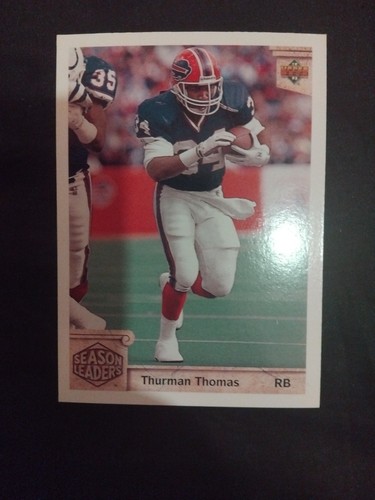 1992 Upper Deck Thurman Thomas #309 Buffalo Bills Season Leaders - Picture 2 of 5