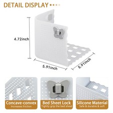 Corner Bed Sheet Holders with Sheet Locks  Non-Slip Fasteners - Universal Fit