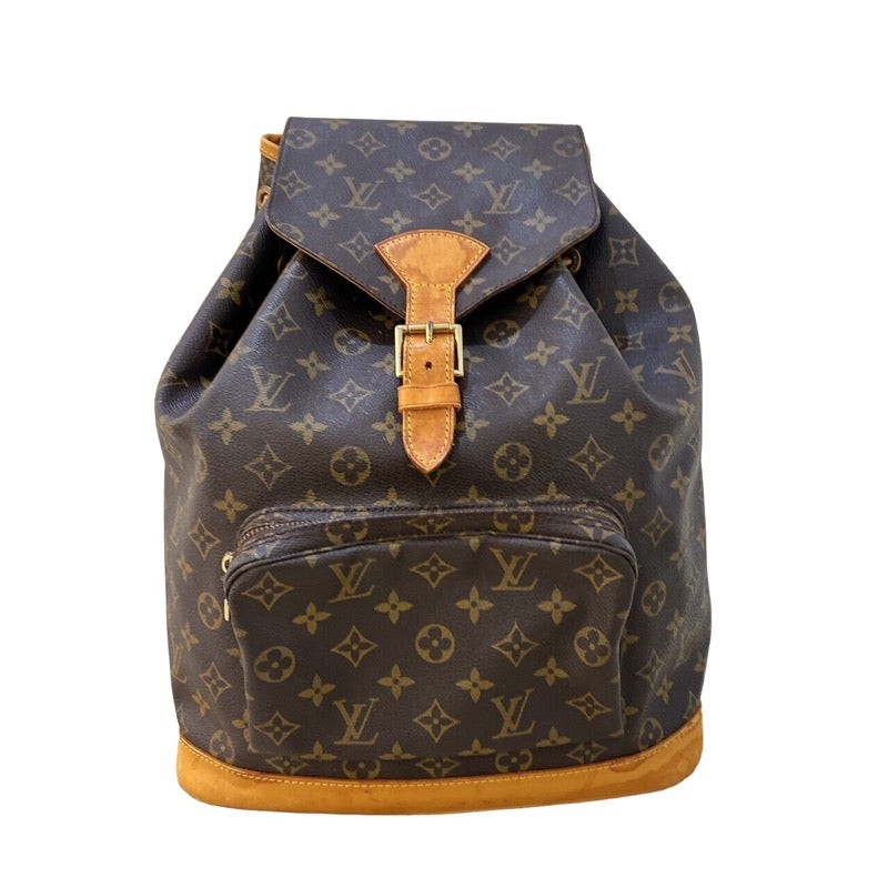 LOUIS VUITTON Montsouris GM Monogram Backpack M51135 with Gold Hardware #3145
