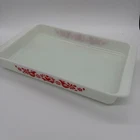 Vintage Pyrex Friendship Red Birds Lasagna Pan (#933) Red & White 13.5"x9"