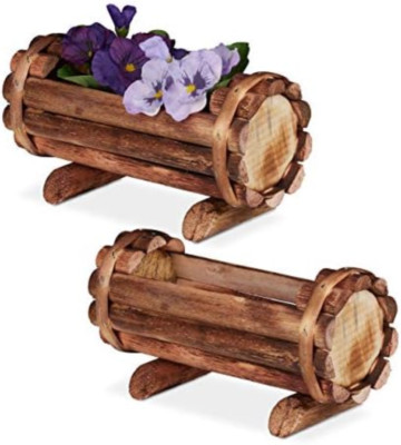 Puppy's Mom Set 3 Portavasi In Legno Snodati Regolabili, Con Accessori Fai Da Te (cappellini E Bicchieri), Per Piante Aeree, Decorazione Casa E Ufficio - 2