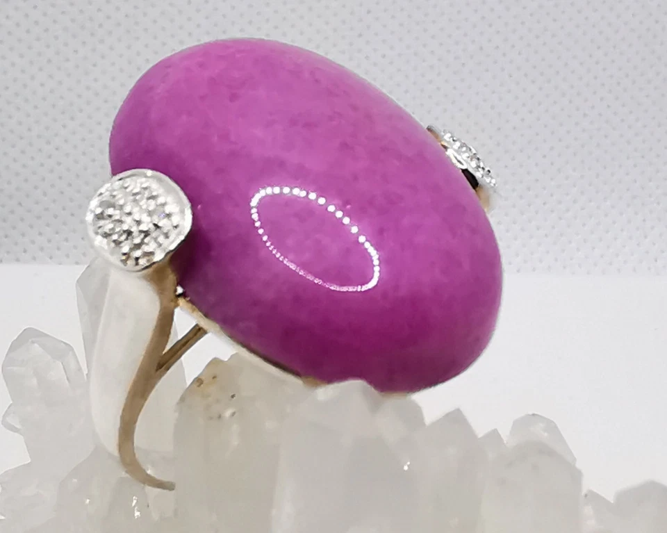 Damen Ring Silber 925 mit Achat Lila  Edelstein fast Neu Gr. 59 - Bild 1 von 4