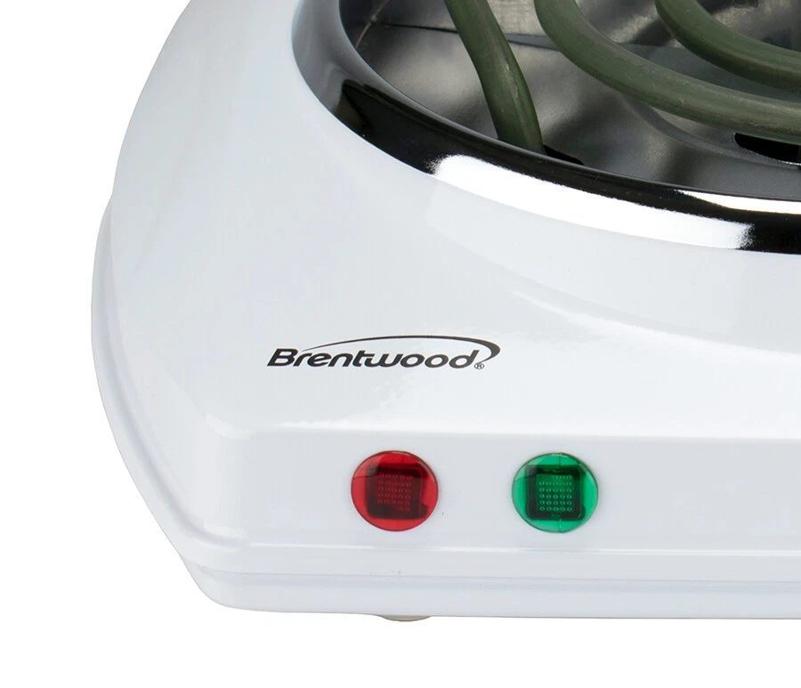 Quemador eléctrico individual Brentwood TS-322 1000 vatios calor ajustable blanco 120 V NUEVO Foto 4 de 4