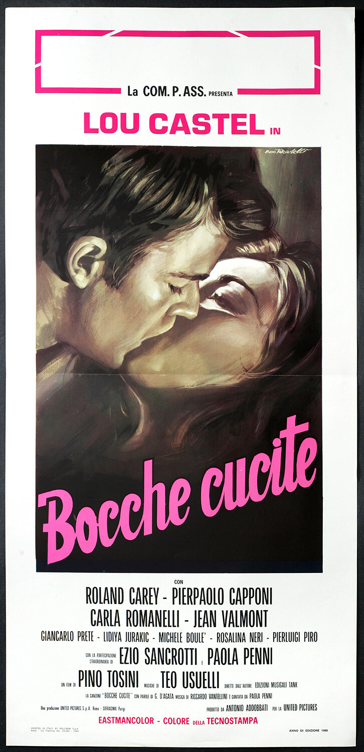 Locandina originale film Bocche cucite (1968) - Regia di Pino Tosini