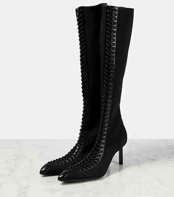 Givenchy Women's Black Show Lace-Up Knee-High Boot Shoes Size 37