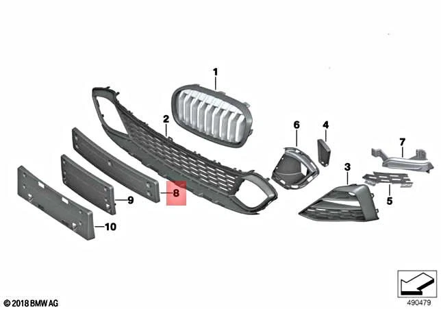 Genuine BMW F45 F46 216d 216i 218d 218dX 218i Licence Plate Base 